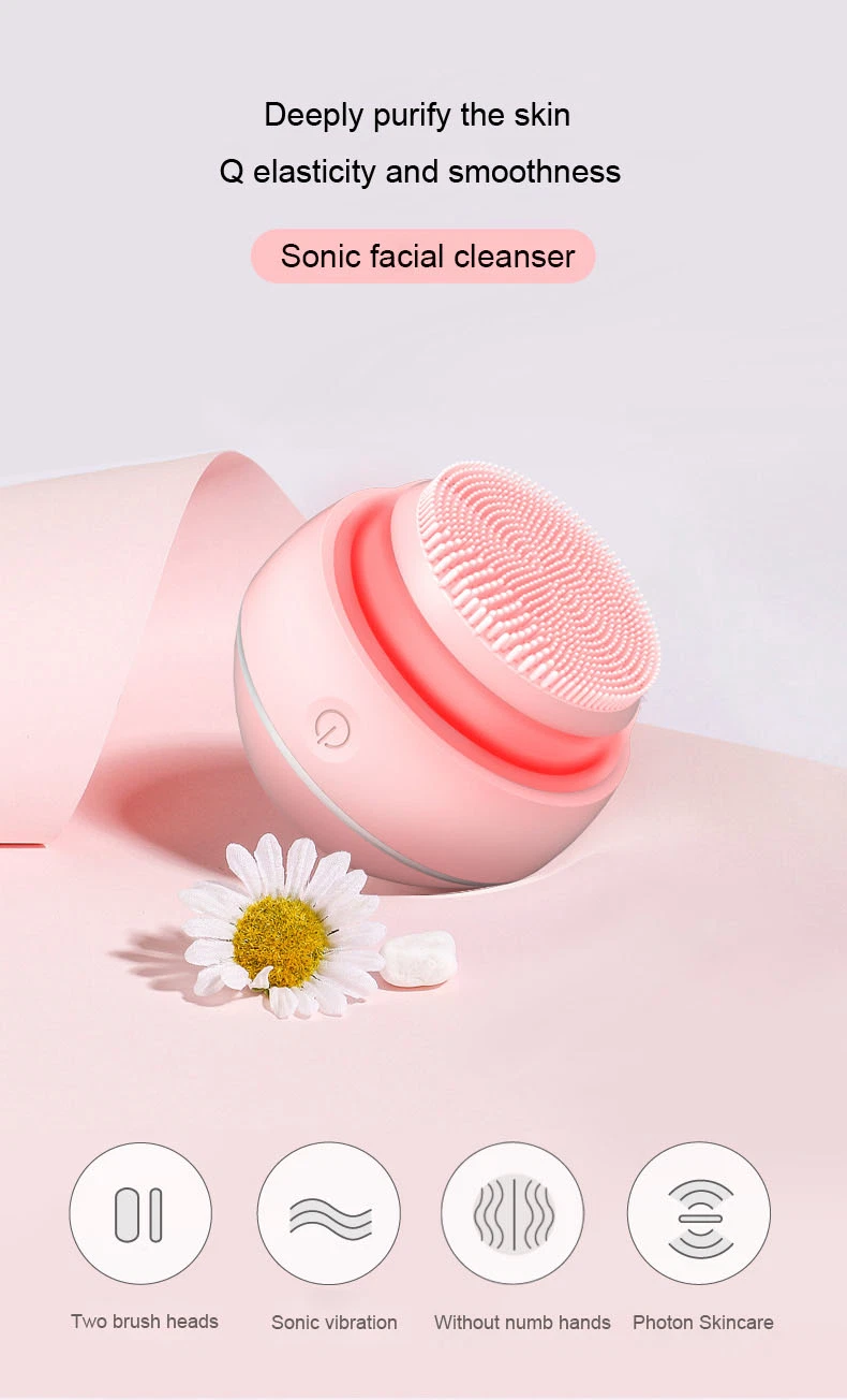 Multifunctional Face Wash Electric Silicone High Frequency Sonic Vibration Facial Cleansing Brush