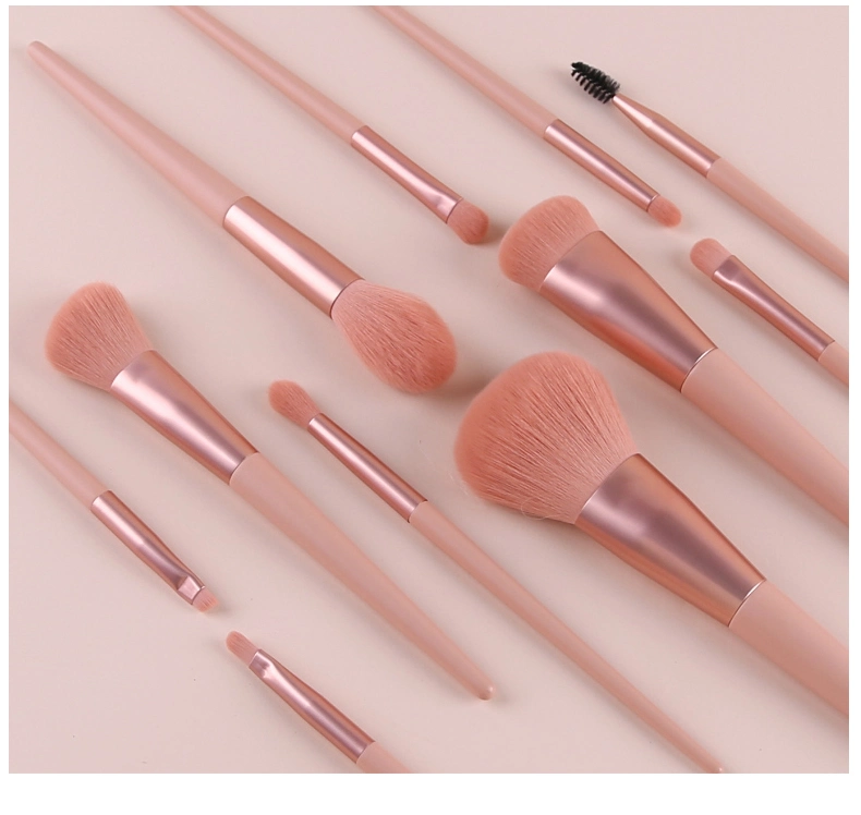 11 PCS Pink Make up Brush Professional Cosmetic Brush Set for Cream Foundation Powder