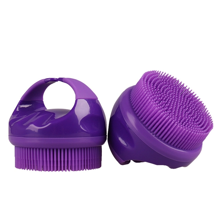 Silicone Shower Brush Body & Face & Short Body Wash, Bath Exfoliating Skin Massage Scrubber